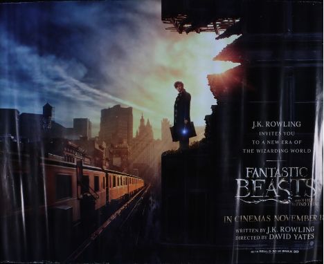 Fantastic Beasts And Where To Find Them (2016) - British Quad film poster, produced and written by J. K. Rowling, rolled, 30"