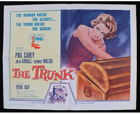 The Trunk (1961) film poster, starring Philip Carey, Julia Arnall, and Dermot Walsh, 56cm x 71cm, folded