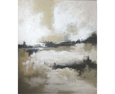 20TH CENTURY SCHOOL, 'Abstract Seascape', oil on board, 130cm x 110cm, framed. 