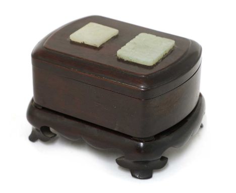 Two Chinese jade plaques,Ming dynasty or later, of rectangular form, one carved with a chilong, the other with two confrontin