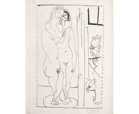 Pablo Picasso1881 Malaga - 1973 MouginsLes deux modèles nus. 1954Rechts unten mit Bleistift signiert. Lithographie auf  Velin