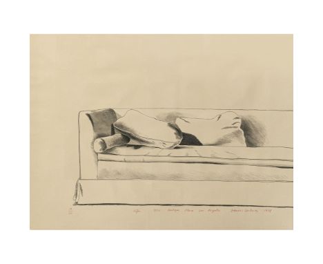 David Hockney1937 Bradford, Yorkshire - lebt in London und Los AngelesSofa, 8501 Hedges Place Los Angeles. 1971Unterhalb der 
