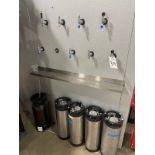 Lot of Draft Line Heads with Cornelius Kegs, Couplers, Gauges | Rig Fee $50