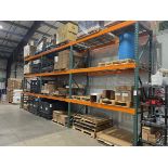 Lot of Teardrop Pallet Racking, (4) 144" x 42" Uprights with (18) 108" Crossbeams | Rig Fee $750