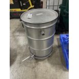 55 Gallon Stainless Steel Drum with Ports and Lid on Dolly | Rig Fee $20