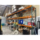 Lot of Teardrop Pallet Racking, (5) 144" x 42" Uprights with (24) 108" Crossbeams | Rig Fee $750