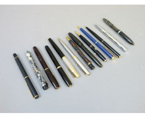 A Parker 51 fountain pen, with various Waterman and Sheaffer fountain pens