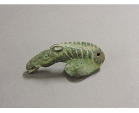 A Greek bronze horse's head handle, 1st century, 5cm long