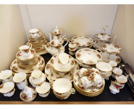 An extensive Royal Albert 'Old Country Roses' dinner and tea service