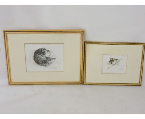 Dédé Moser'THEY LIKE RUBBING AGAINST OUR LEGS'Signed and inscribed, pen and ink and watercolour27.5 x 35cm; and a lithograph 
