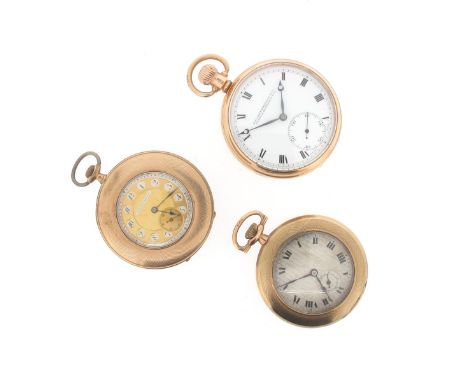 An open face pocket watch by W M Greenwood & Sons, hallmarked Birmingham 1927. Unsigned keyless-wind movement with club-tooth