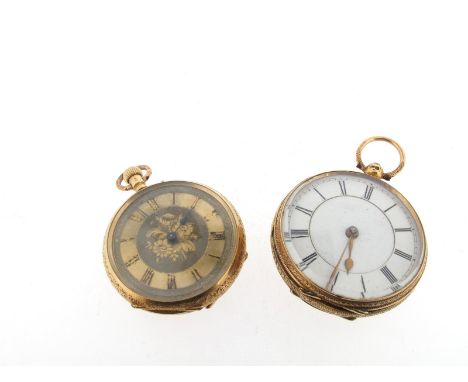 An open-face fob watch, hallmarked London 1886. Unsigned full plate key-wind fusee and chain movement with English lever esca