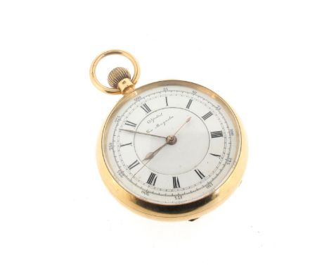 An open face chronograph pocket watch by Newsome & Co London and Coventry, hallmarked Chester 1903. Signed three-quarter plat