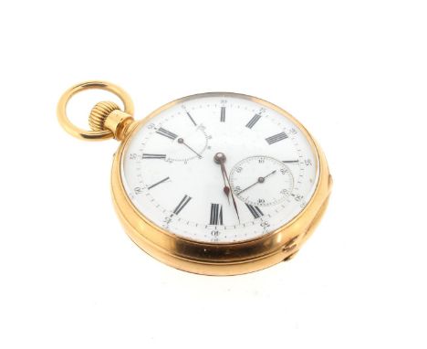 An open face quarter repeater pocket watch by H R Ekegren Geneve, unsigned keyless-wind pin-set movement with club tooth leve