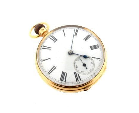 An open face pocket watch by Terry & Co Manchester, hallmarked Birmingham 1907. Signed three-quarter plate keyless-wind pin-s