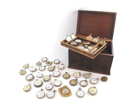 A large quantity of wristwatch and pocket watch components, including movements