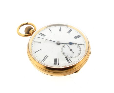 An open face pocket watch by Sir John Bennet, hallmarked London 1898. Signed three-quarter plate keyless wind, pin-set moveme