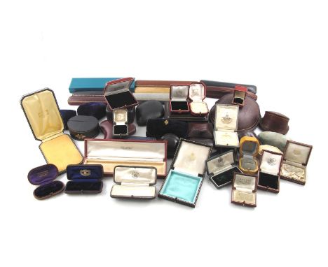 A large quantity of jewellery boxes, including four Cartier boxes, a Liberty ring box, a Lacloche box, a Tiffany & Co fitted 