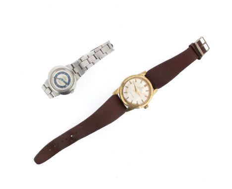 OMEGA - a gentleman's gold capped Seamaster chronometer wrist watch reference 2577-62, silvered dial with gold baton markers.