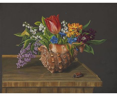 Marie von Wangenheim    Album 'Flora' mit farbigen Orig.-Gouachen. 1848-1861. Bezaubernde, sorgfältig gemalte Blumendarstellu