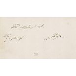 Johann Wolfgang von Goethe Eigenhändiges Albumblatt mit Unterschrift