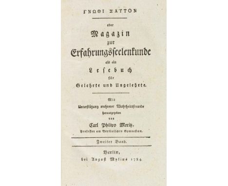 Karl Philipp Moritz (Hrsg.)    Gnothi sauton (griech.) oder Magazin zur Erfahrungsseelenkunde als ein Lesebuch für Gelehrte u
