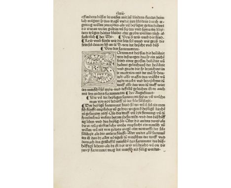 Johannes Friburgensis   Summa confessorum. Deutsch von Bruder Berthold, Prediger ordens. Augsburg, Anton Sorg, 22. April 1480