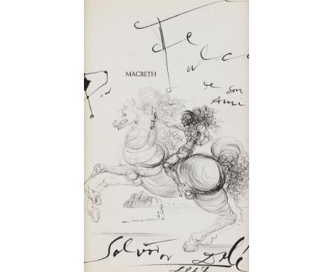 Salvador Dalí    Pferd und Reiter. Orig.-Tuschezeichnung, signiert und datiert. 1947. Auf Vélin. Blattgröße 22,5 : 15 cm. Gan