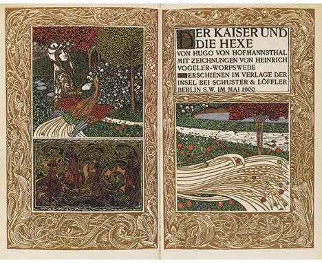 Hugo von Hofmannsthal    Der Kaiser und die Hexe. Berlin, Schuster &amp; Löffler 1900. Die erste Buchausgabe in einem breitra