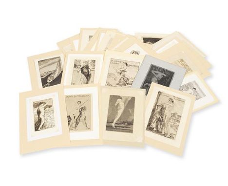 Max Klinger    Sammlung von 31 Exlibris aus den Jahren 1897-1918. Interessante umfangreiche Sammlung mit schönen Exlibris für