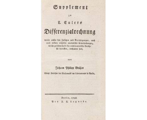 Leonhard Euler    Vollständige Anleitung zur Differenzial-Rechnung. Aus dem Lateinischen übersetzt und mit Anmerkungen und Zu