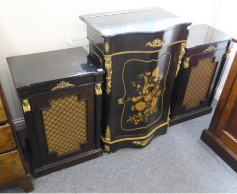 A mid-20th century Gerrard (model 301) record player and radio: unusually housed within a lacquered and gilt-metal-mounted se