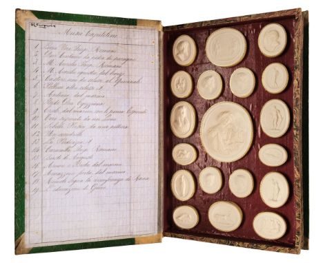 Paoletti (Bartolomeo &amp; Pietro). Museo Capitolino, a collection of 37 plaster cameos (or intaglios) presented in a leather