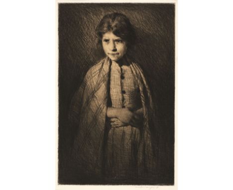 Menpes (Mortimer Luddington, 1855-1938). Maid of Seville, etching, a richly printed impression, depicting a young girl standi