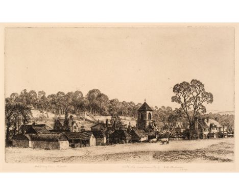 Badmin (Stanley Roy, 1906-1989). Addington, Kent, 1928, etching on pale cream Van Gelder laid paper, a fine artist's proof im
