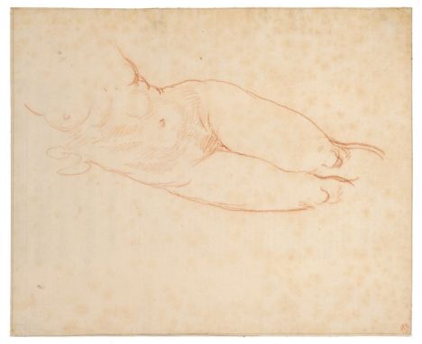 Attributed to Andrea Appiani the Elder (1754-1818). Reclining Female Nude, sanguine chalk on laid paper, with with an unfinis