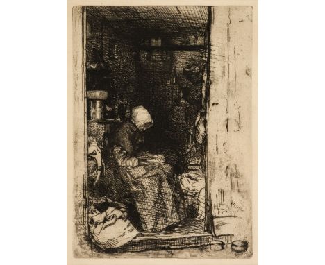 Whistler (James Abbott McNeill, 1834-1903). La Vieille aux Loques (from Twelve Etchings from Nature), 1858, etching and drypo