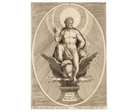 Collaert (Jan or Hans, 1566-1628). Jupiter, (from the series Septem Planetae), 1581, trimmed to or on plate margin, sheet siz