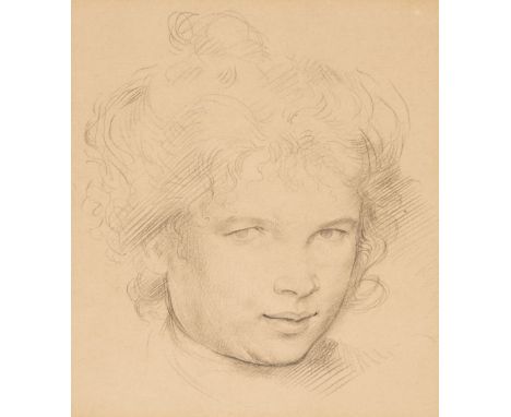 John (Augustus, 1878-1961). Portrait of Ida Nettleship, head portrait in pencil, unsigned, toned, adhesive tape residue to up