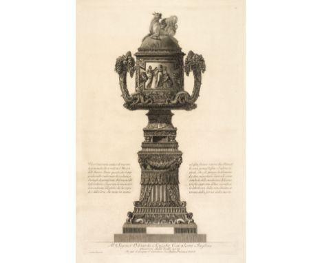 Piranesi (Giovanni Battista, 1720-1778). Al Signor Odoardo Knight Cavaliere Inglese (plate 34 from Vasi, candelabri, cippi, s