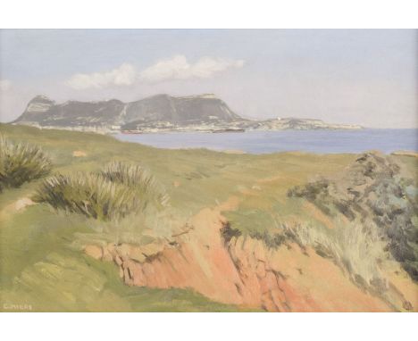 Miers (Christopher, 1941).The Bay of Gibraltar, 1992, oil on board, signed 'C. Miers', 23 x 34 cm (9 x 13 3/8 ins), framed (3