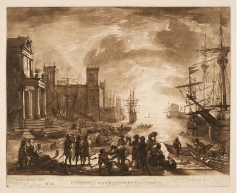 Earlom (Richard, 1743-1822). Seven plates from the Liber Veritatis of Claude Lorrain, circa 1777-1819, etchings with mezzotin