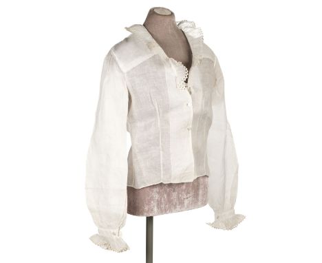 Clothing. A collection of garments, late 18th century-early 20th century, including a 1950s fine cotton lawn long-sleeved blo