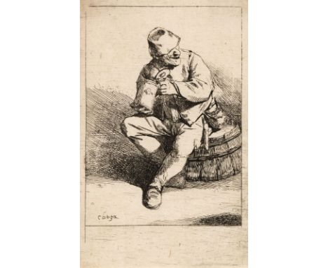 Bega (Cornelis Pietersz, circa 1631/32-1664). The Drinker (Der Trinker), etching on laid paper, a very good impression, plate