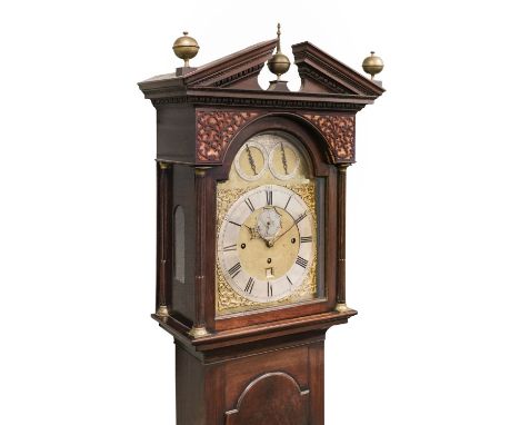 Longcase Clock. A George III longcase clock by John Safley, Edinburgh, circa 1780, the 42 x 30cm brass dial with silvered cha