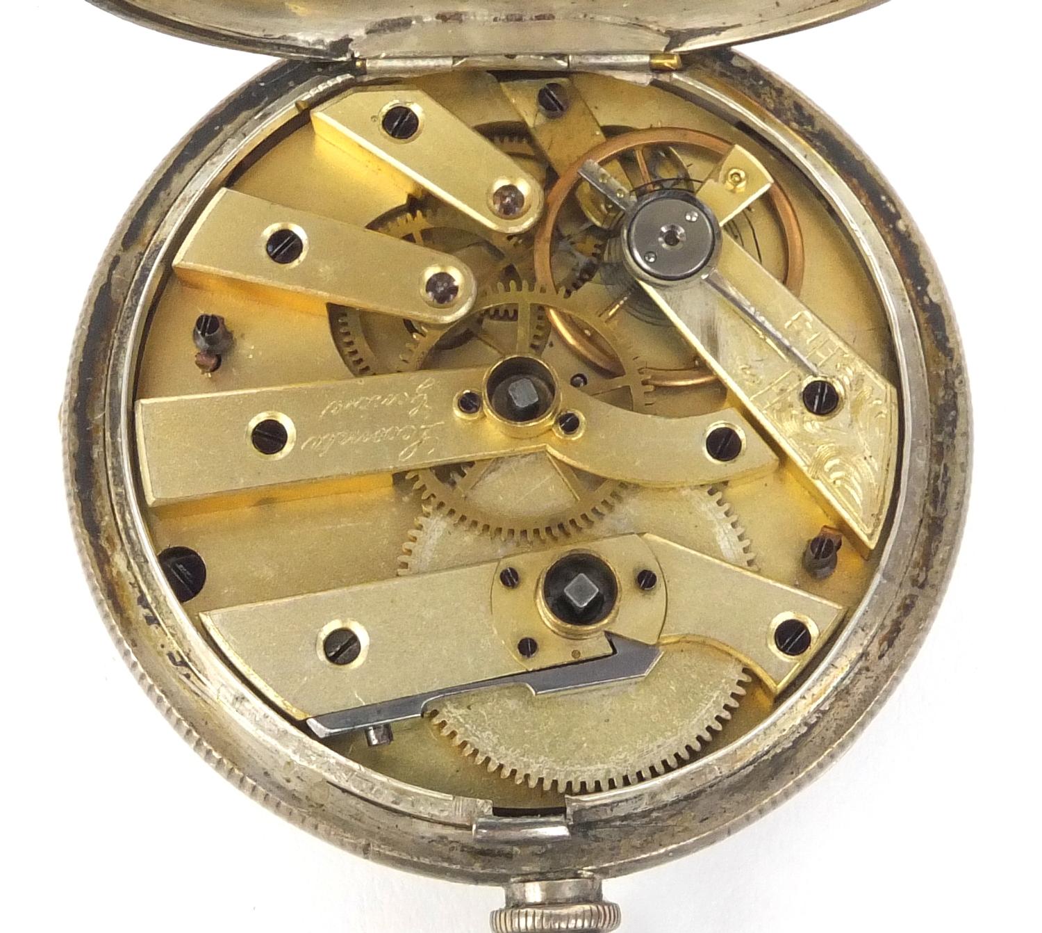 Gentleman's silver Geneve open face pocket watch, with a silver