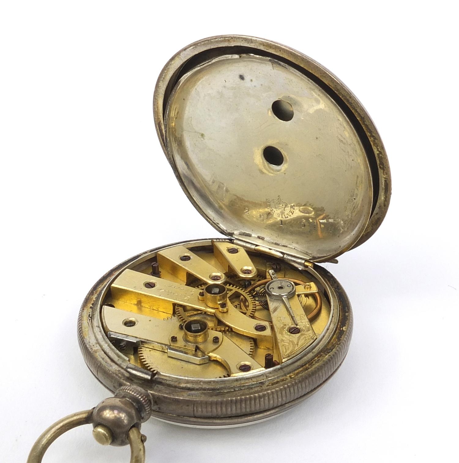 Gentleman's silver Geneve open face pocket watch, with a silver