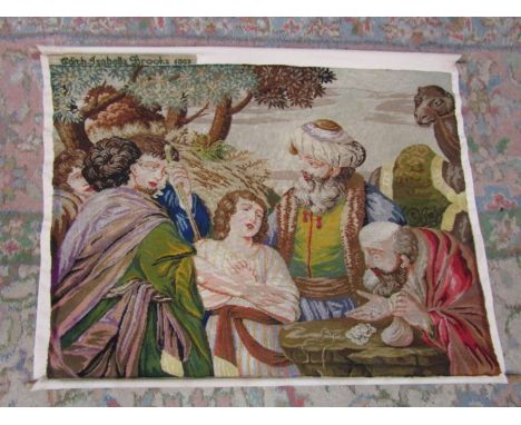 1869 Edith Isabella Brooks wall hanging tapestry 62cm x 82cm approx&nbsp;