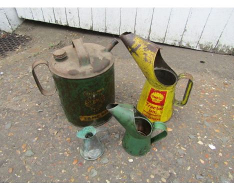 Shell Tractor Universal oil jug, BP lamp oil can and 2 other oil jugs&nbsp;