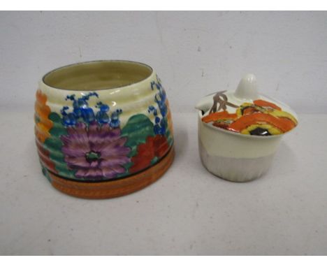 2 Clarice Cliff bizarre pottery pieces